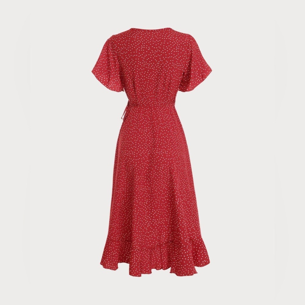 RIHOAS The Polka Dot Ruffle Wrap Dress M - Picture 5 of 7